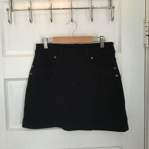 Athlete black denim look-alike skort